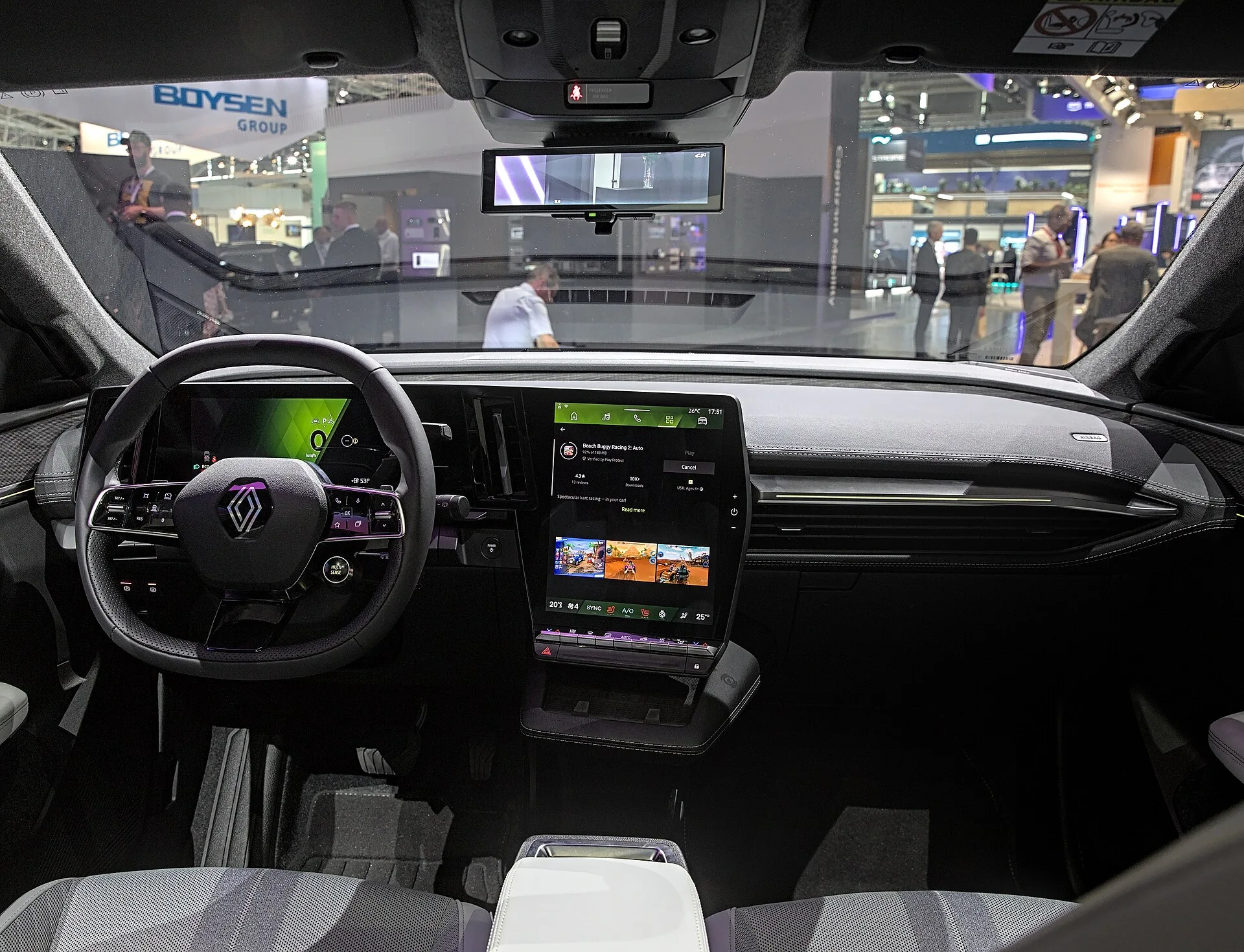 Renault Scénic E-Tech interior preto e cinzento — interior (fotografia de referência)
